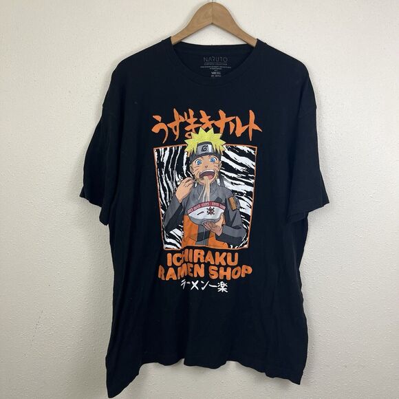 Naruto Ichiraku Ramen Shop Short Sleeve T-Shirt in Black Size 2XL 50/52 - Picture 1 of 3
